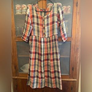Pyne & Smith older plaid dress XS
